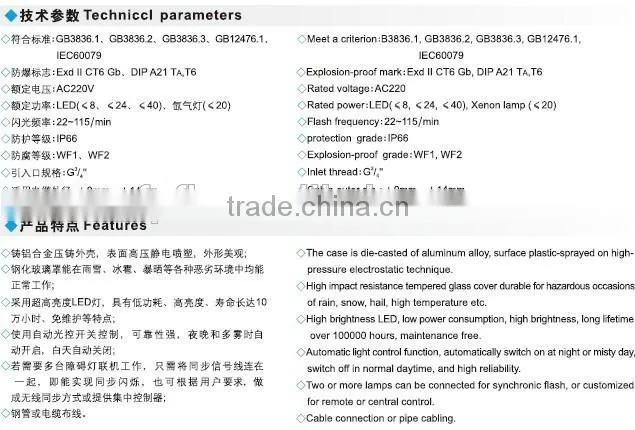 BHZD AC220V Anti-Explosion LED Obstruction lamp with high quality