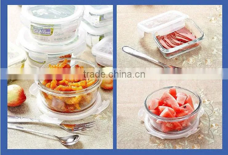 High quality glass large airtight food storage containers