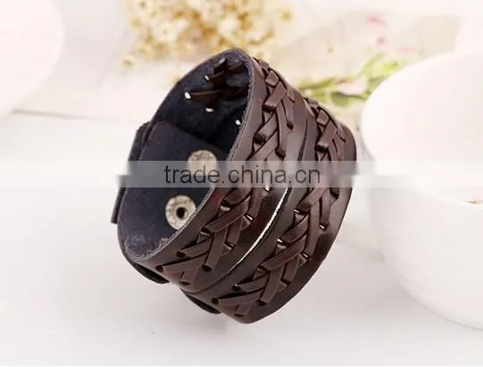 2016 Hot-selling Unisex Punk style Vintage leather Bracelet