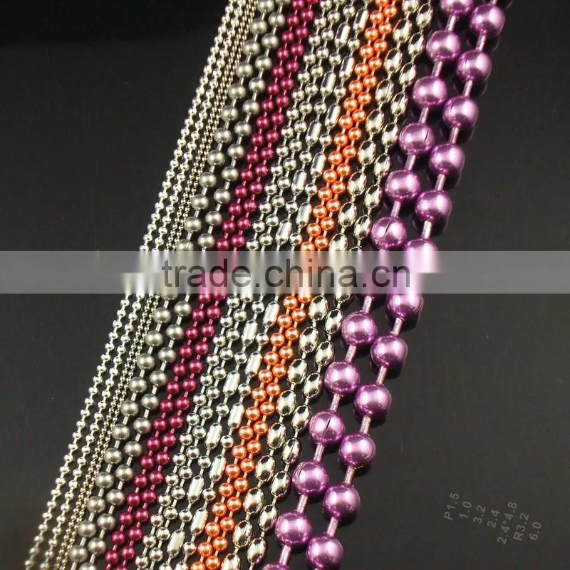 nickel plated ball chain for garments decoration