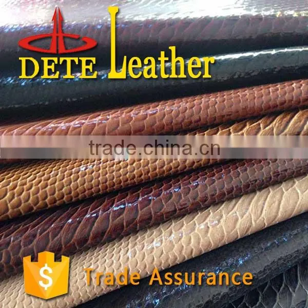 Moisturecure pu leather synthetic leather python for bags