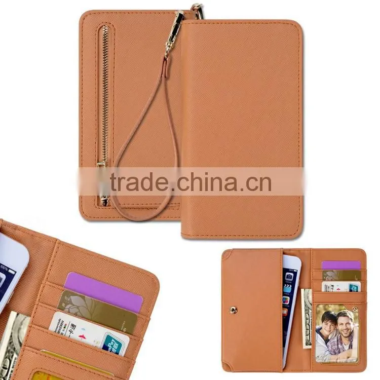 RFID protection in leather wallet case with cell phone