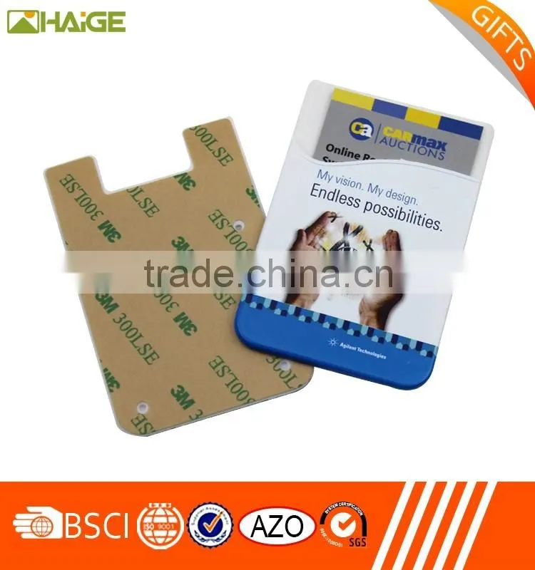 3M sticker Cell phone pouch silicone card holder mobile phone wallet