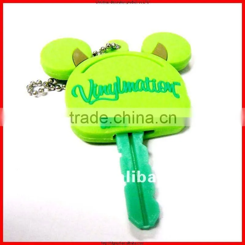 custom creative beautiful 3d pvc key cover/key cap/rubber silicone key topper