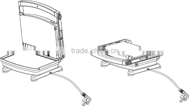 1600W Die-cast Sandwich Press XJ-9k112