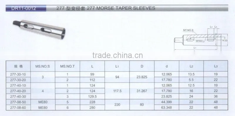 277 MORSE TAPER SLEEVES