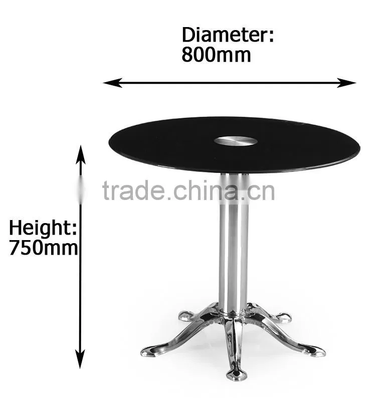Round dining table with glass top