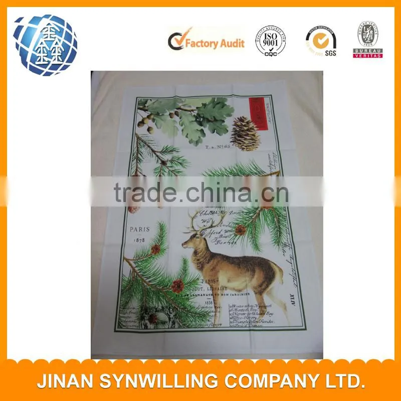 100% cotton fabric printed tea towel with AZO free test report