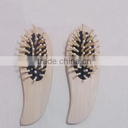 2 x Wooden Massage pocket wooden hair comb Brush professional hair brushes sets
