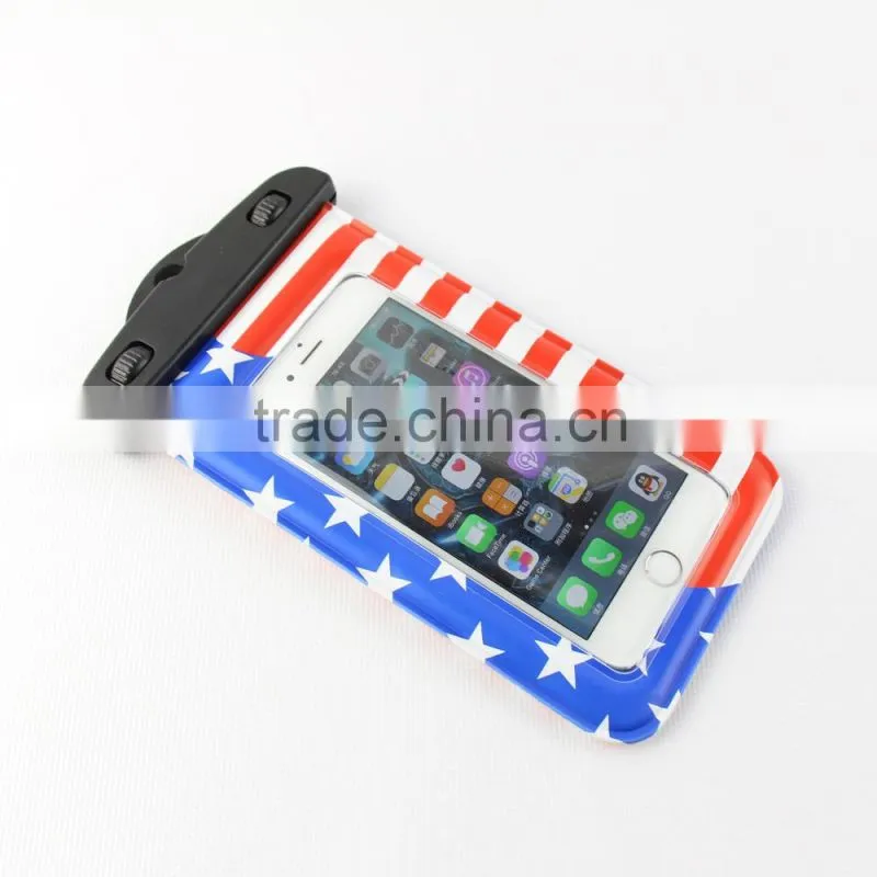 New design the Stars and the Stripes Eco-Friendly PVC waterproof phone bag