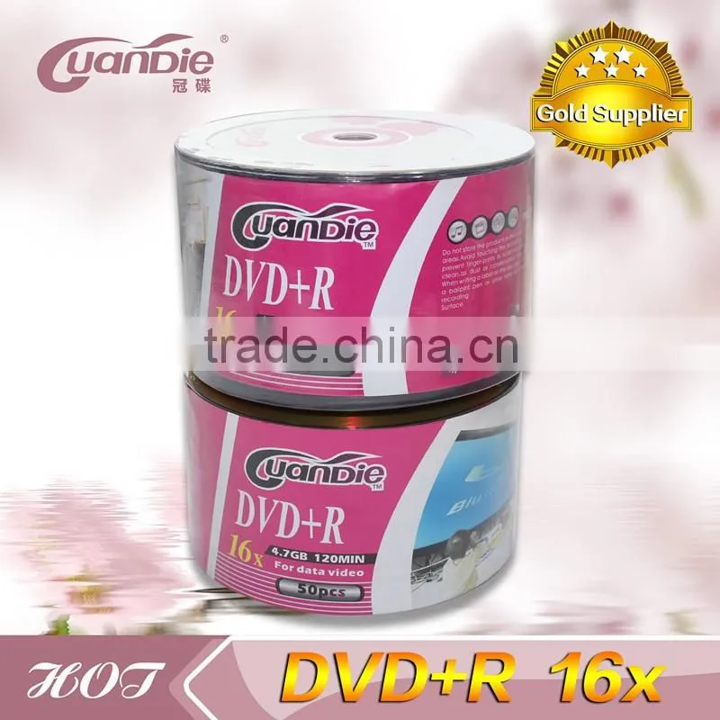 High compatibility dvdr 4.7GB blank dvd in bulk with shrink wrap packing