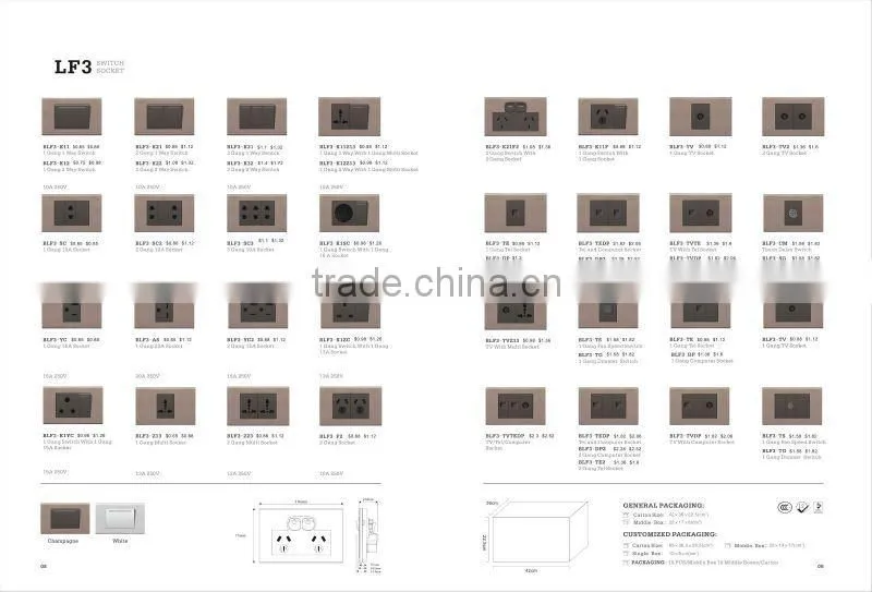1 gang 1 way Australia Standard Wall Switch