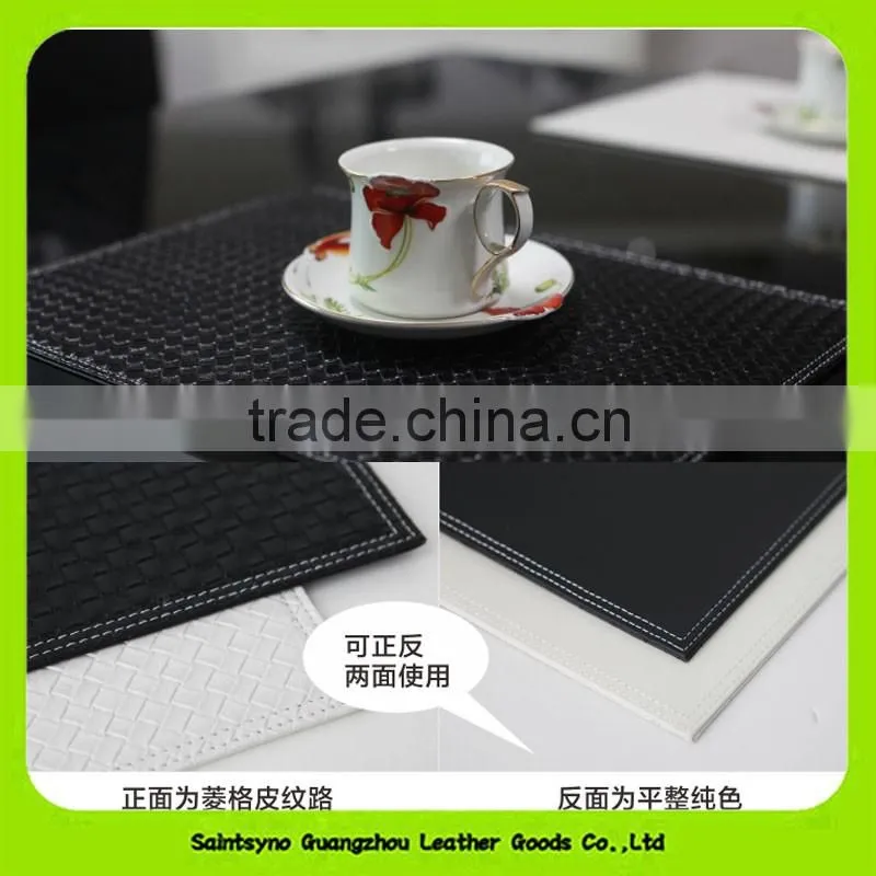 Classic 100% Reversible Leather Coaster Heat Resistant Leather Placemat 16018