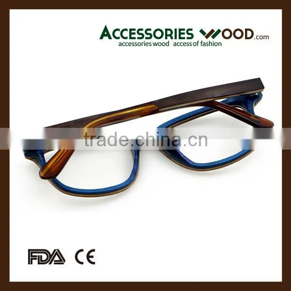 2016 hotsale ebony wood layered reading glasses with Mitin