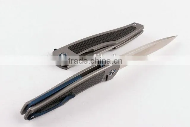 OEM all titanium handle D2 blade folding knives for outdoor