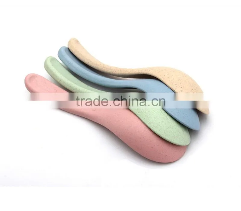 Biodegradable wheat straw and plastic spoon