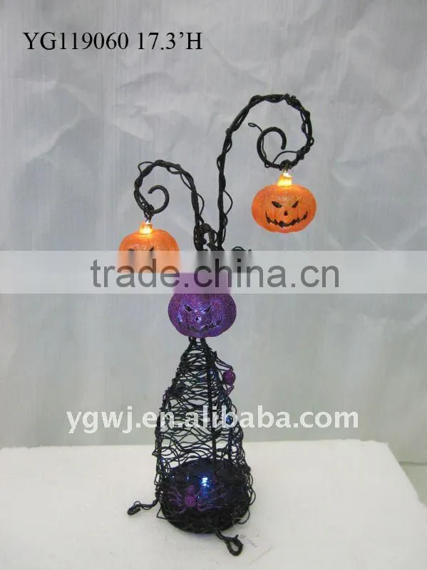 metal led hanging pumkin Halloween