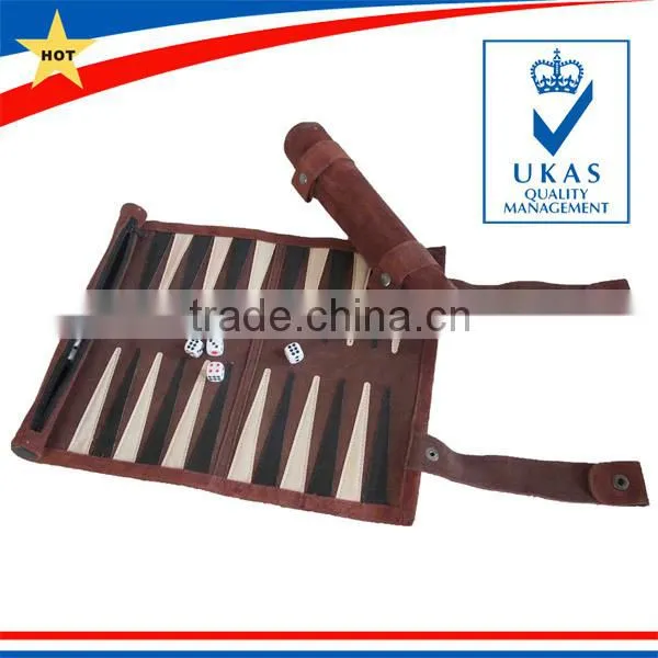 high quality soft genuine leather oriental backgammon