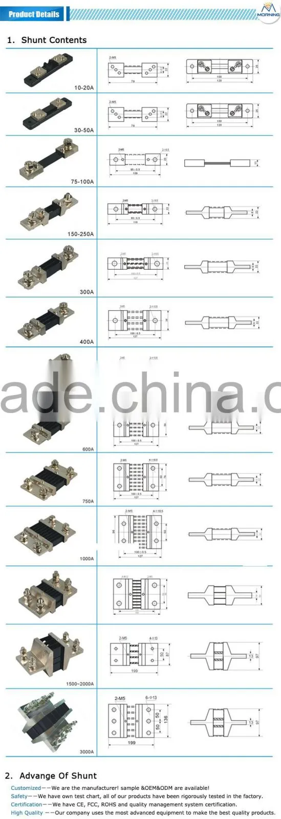 dc current Fixed Resistor shunt resistor