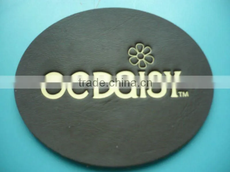 fashion embossed and embroidery leather patch