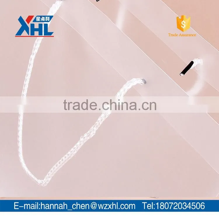 transparent twill pp shopping bag with rope handle