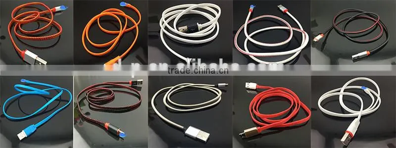 2016 braided mobile phone 2 in 1 USB cable&type C charging cable for smartphone