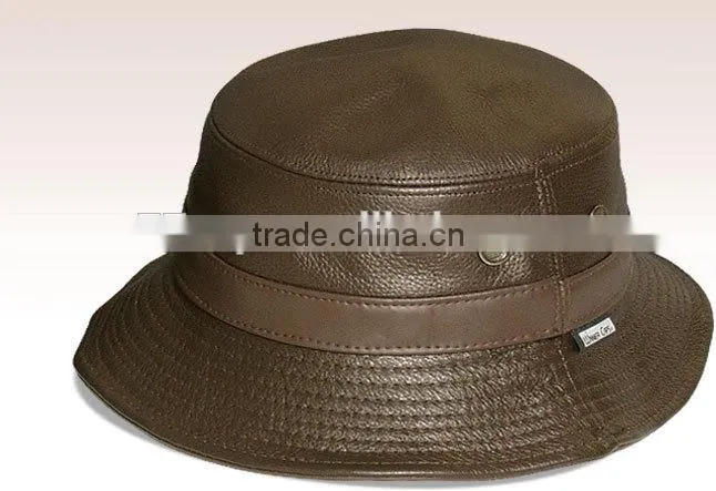 Black Leather Bucket Hat