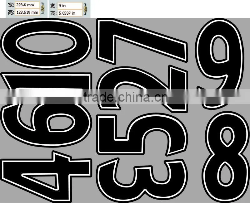 eco-friendly heat transfer printing number for sports jersey