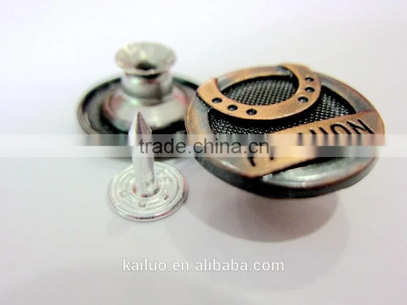 fashion brush copper color jeans button