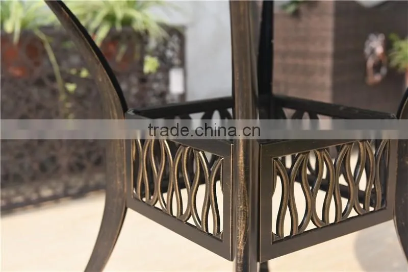 2016 Cast Aluminum Powder Coated Garden Table Set with Cushion - Antique Bronze