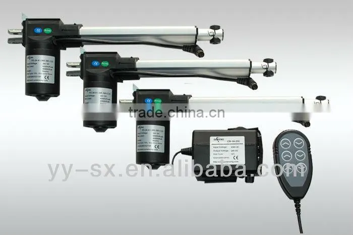 3 actuators for bed with one control box and handset
