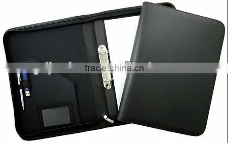 Hot selling custom leather folder/PU portfolio/file folder with LOGO