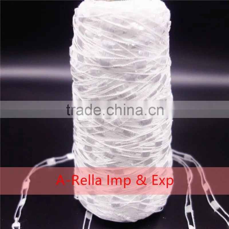 100% polyester feather yarn , with heat setting , lurex yarn