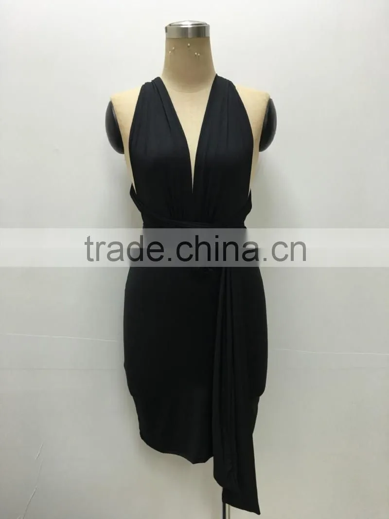 Bonvatt Sexy mini dress with belts women fahion dress 2017