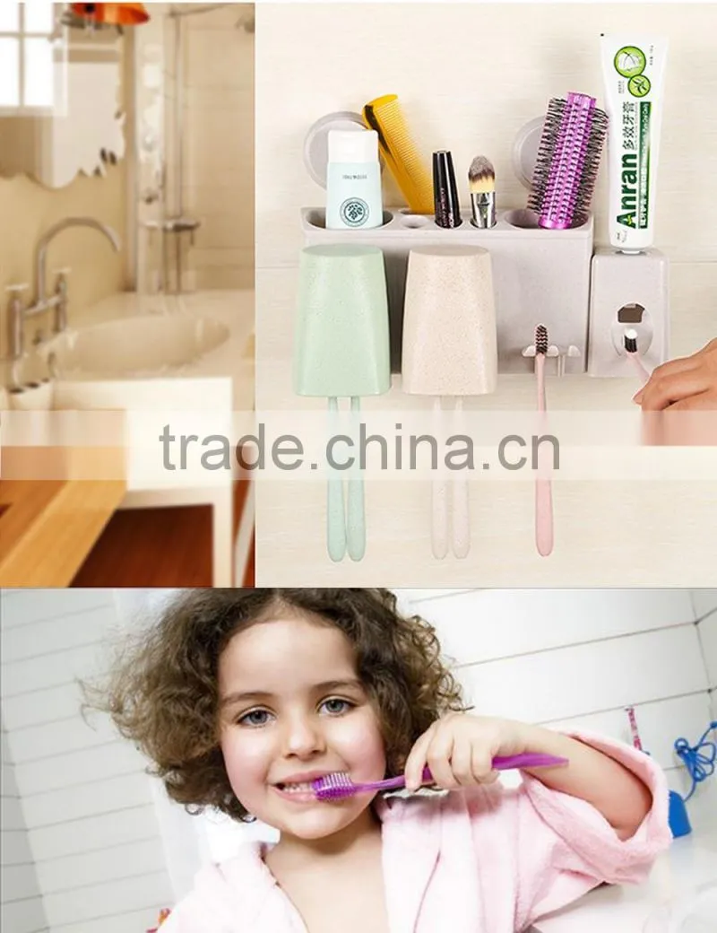 Toothpaste Dispenser Toothpaste Holder Wall Mounted Dustproof Automatic Toothbrush Holder