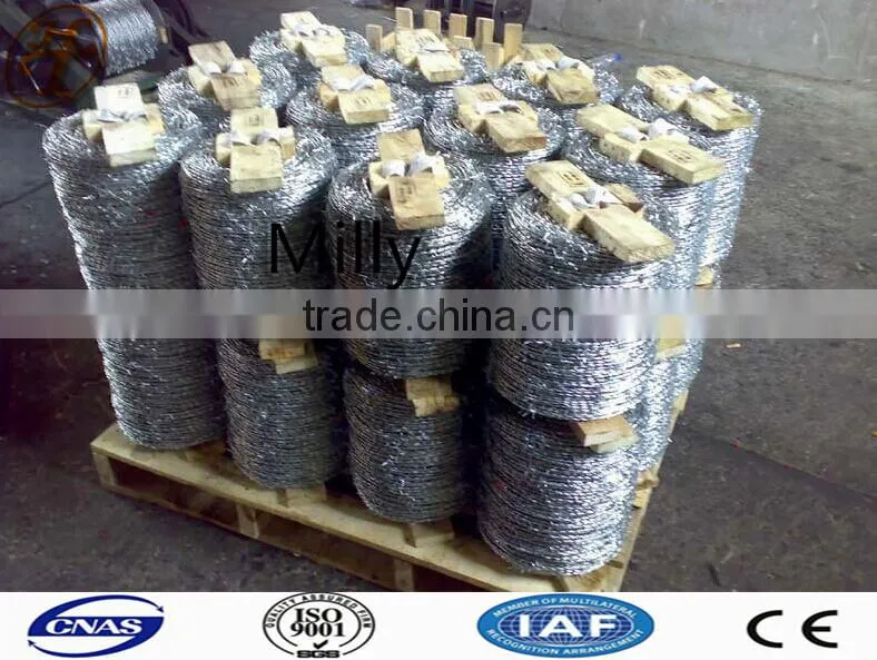 l galvanzied barbed wire BWG 12#x14# 14#x16# 1.6 mm 2.1mm 2.5mm electric / hot dipped barb wire direct professional manufacture