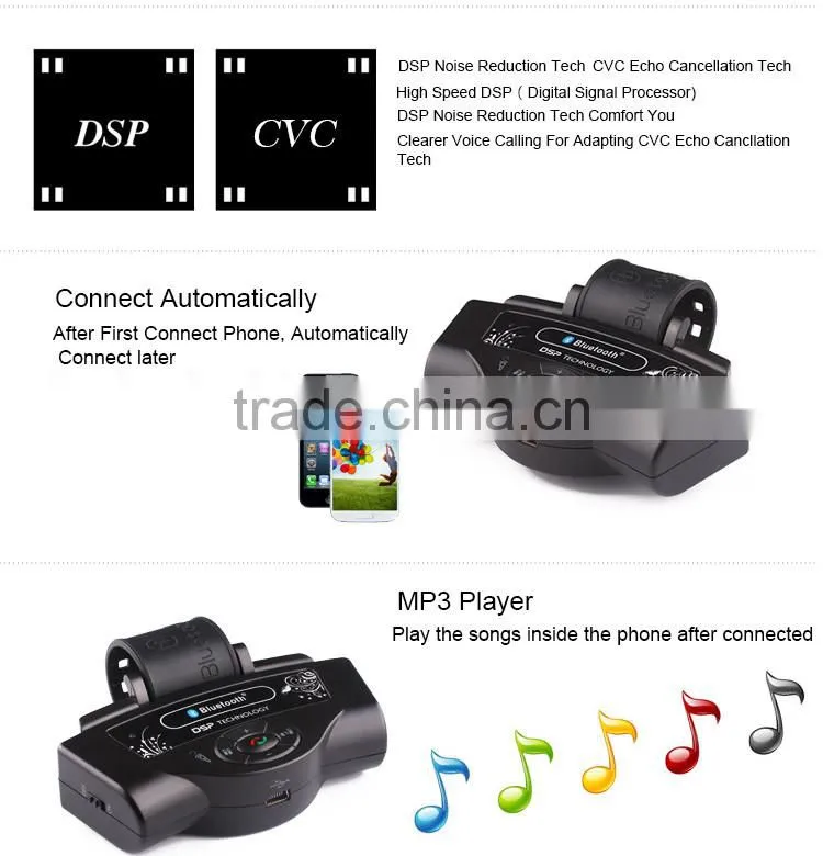In-car Wireless FM Transmitter Car Charger MP3 Player Bluetooth Hand-Free For Steer Wheel