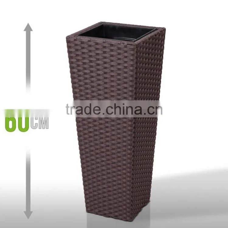 S&D Various plastic pe rattan hand made outdoor decorative indoor flower pots / cheap garden ceramic planters and pots set of 3