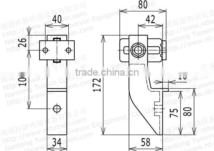 Conveyor Components Litter Guide-Rail Brackets TX-107
