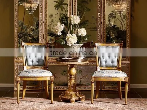 Vintage Royal Blue Armchair With Superior Velvet, Antique Style Living Room Furniture Hand PaintedLeisure Chair