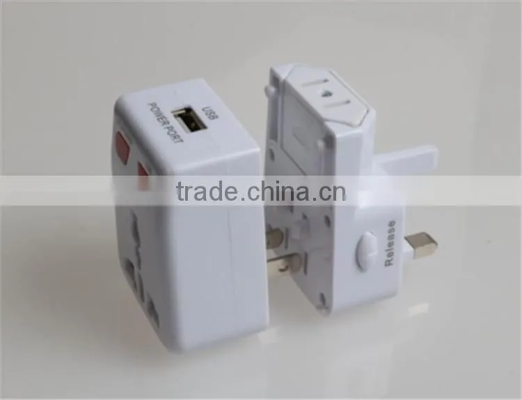 Global Travel plug multifunction converter with a single USB port universal adapter