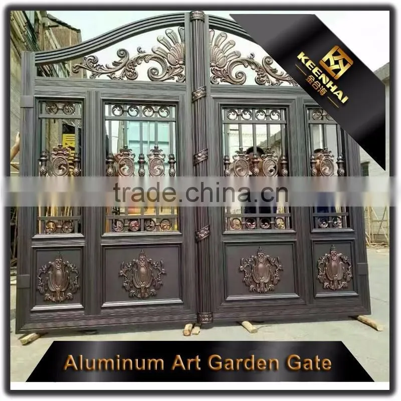 Modern Main Gate Designs Outdoor Powder Coated Cast Aluminum Garden Gate for Villa
