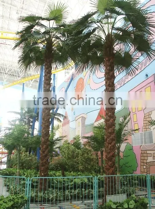 2015 hot sale high simulation artificial fiberglass palm tree for decoration