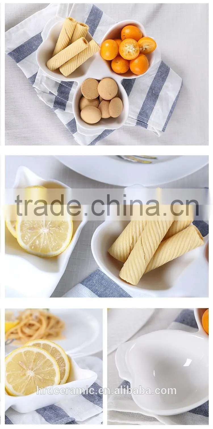High quality 20.5*5cm white apple shaped ceramic dishes