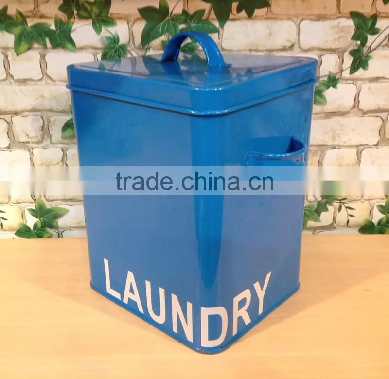 Custom Design Metal Rectangle Laundry Detergent Tin Washing Powder Storage Box