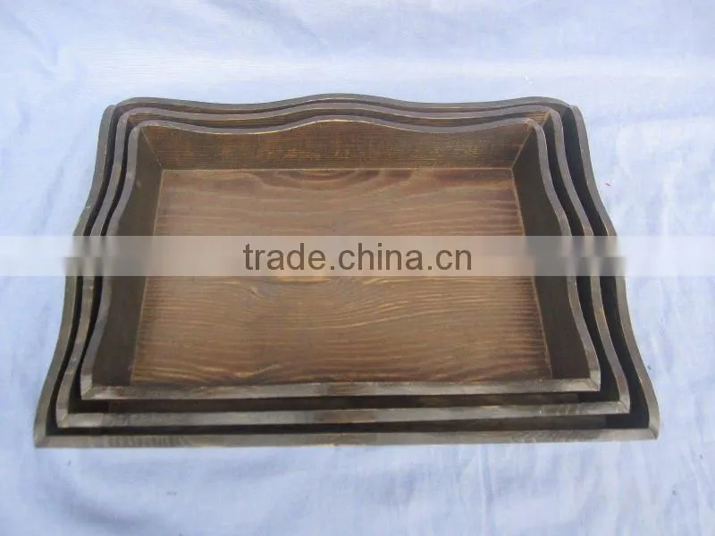 carbonized healthful wooden fruit tray,wooden tray