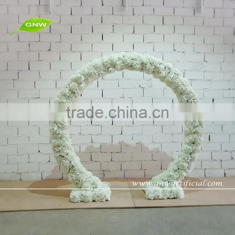 GNW 6.5ft wedding stage backdrop decoration new design with artificia rose flowers for event decoration