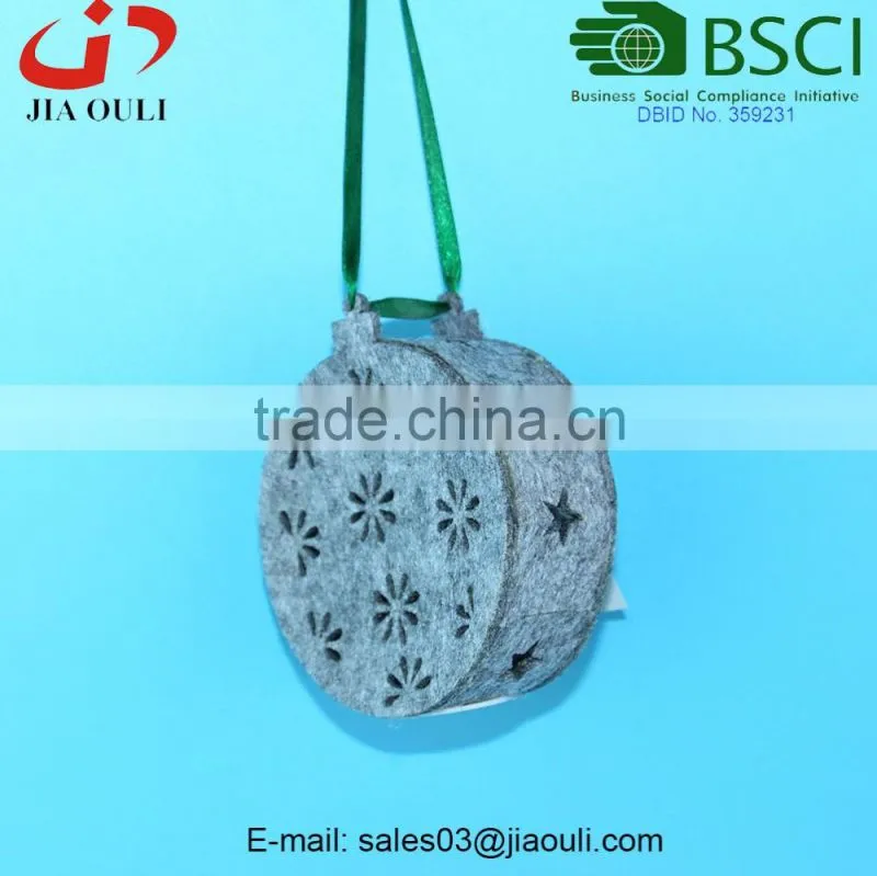 BSCI Audit Factory new Christmas decorations non-woven felt LED Christmas ball
