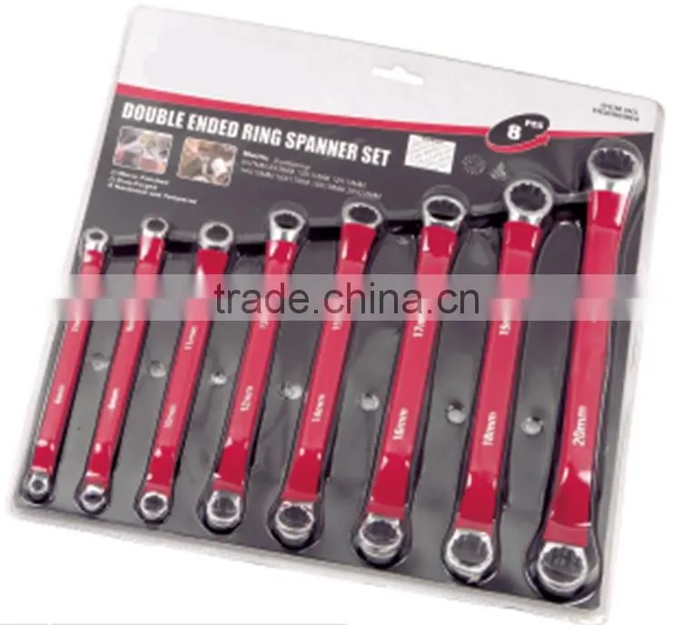 8 pcs double offset ring spanner set / Double box end wrench set