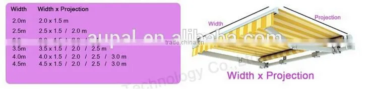 Classical tenda da balcone, electric retractable awnings